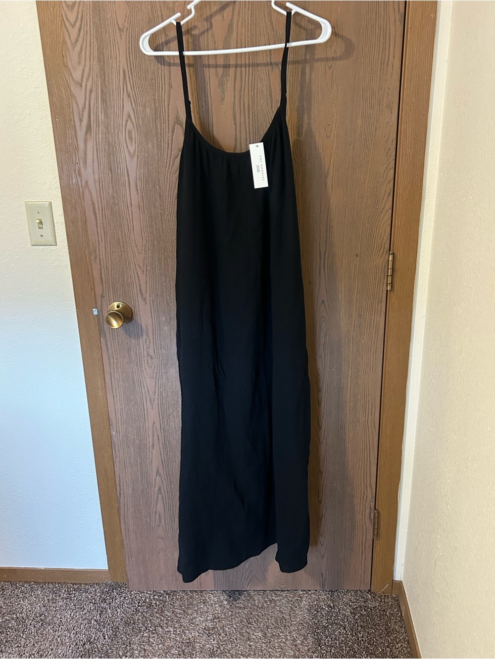 Sol Angeles Black Slip Maxi Dress